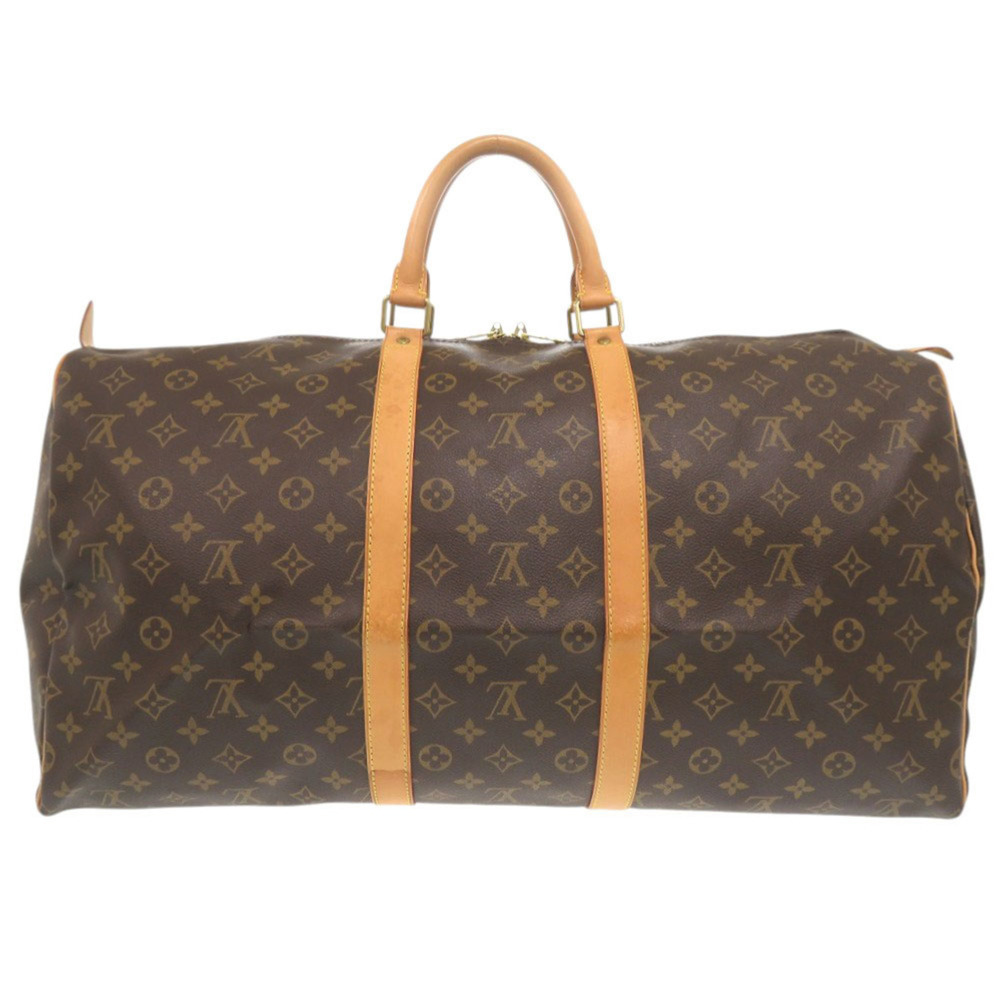 LOUIS VUITTON Authentic Brown Monogram Keepall 55 Boston Bag - Picture 2 of 10